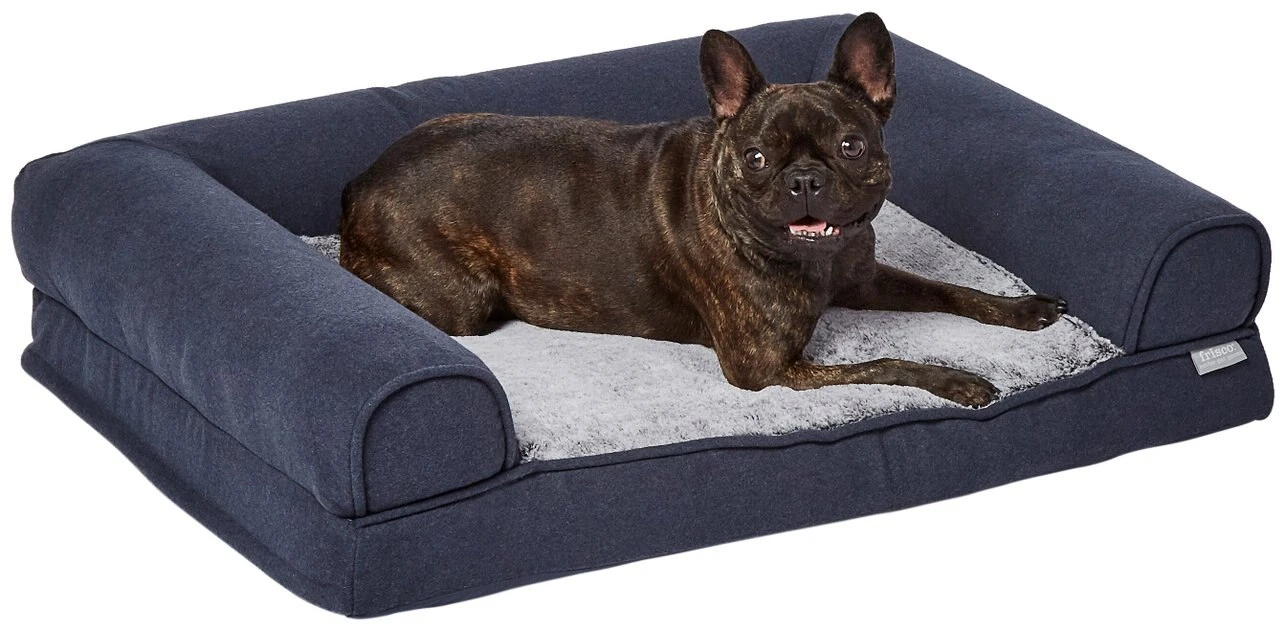 Frisco Faux Felt Orthopedic Sofa Bolster Dog Bed w/Removable Cover 5 Frisco Faux Felt Orthopedic Sofa Bolster Dog Bed w/Removable Cover - Image 3
