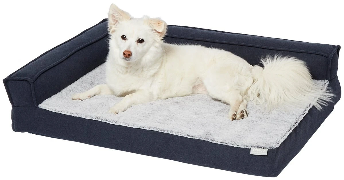 Frisco Faux Felt Orthopedic Corner Sofa Bolster Dog Bed w/Removable Cover 5 Frisco Faux Felt Orthopedic Corner Sofa Bolster Dog Bed w/Removable Cover - Image 3