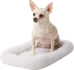 Frisco Fold & Carry Single Door Collapsible Wire Dog Crate & Frisco Quilted Dog Crate Mat, Ivory -FRISCO Sales 255487 PT4. SY630 V1604078422