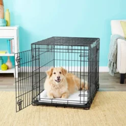 Frisco Heavy Duty Fold & Carry Double Door Collapsible Wire Dog Crate & Frisco Wire Dog Exercise Pen with Step-Through Door, Black -FRISCO Sales 255537 PT2. SY630 V1603646531