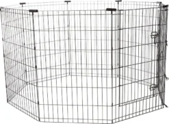 Frisco Heavy Duty Fold & Carry Double Door Collapsible Wire Dog Crate & Frisco Wire Dog Exercise Pen with Step-Through Door, Black -FRISCO Sales 255537 PT3. SY630 V1603646527