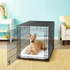 Frisco Heavy Duty Fold & Carry Single Door Collapsible Wire Dog Crate & Frisco Quilted Dog Crate Mat, Ivory 9 Frisco Heavy Duty Fold & Carry Single Door Collapsible Wire Dog Crate & Frisco Quilted Dog Crate Mat, Ivory -FRISCO Sales 255555 PT2. SY630 V1603545090