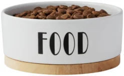 Frisco Ceramic Food Dog & Cat Bowl with Wood Base -FRISCO Sales 256042 PT4. SY630 V1615317411