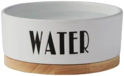 Frisco Ceramic Water Dog & Cat Bowl with Wood Base -FRISCO Sales 256046 PT4. SY630 V1615317681