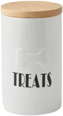 Frisco Ceramic Treat Jar with Wood Lid