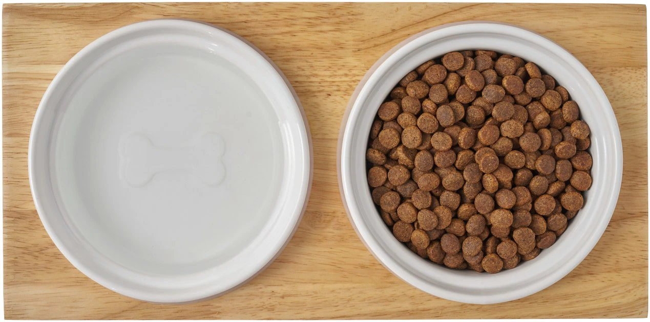 Frisco Ceramic Dog & Cat Double Diner with Elevated Wood Stand, 1.87 Cups 8 Frisco Ceramic Dog & Cat Double Diner with Elevated Wood Stand, 1.87 Cups - Image 6