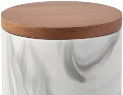 Frisco Ceramic Marble Print Treat Jar with Wood Lid -FRISCO Sales 256054 PT2. SY630 V1615312313