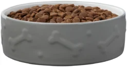 Frisco Bones Non-skid Ceramic Dog & Cat Bowl, Gray -FRISCO Sales 256063 PT3. SY630 V1616508727