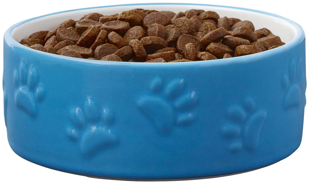 Frisco Paw Prints Non-skid Ceramic Dog & Cat Bowl, Blue 6 Frisco Paw Prints Non-skid Ceramic Dog & Cat Bowl, Blue - Image 4
