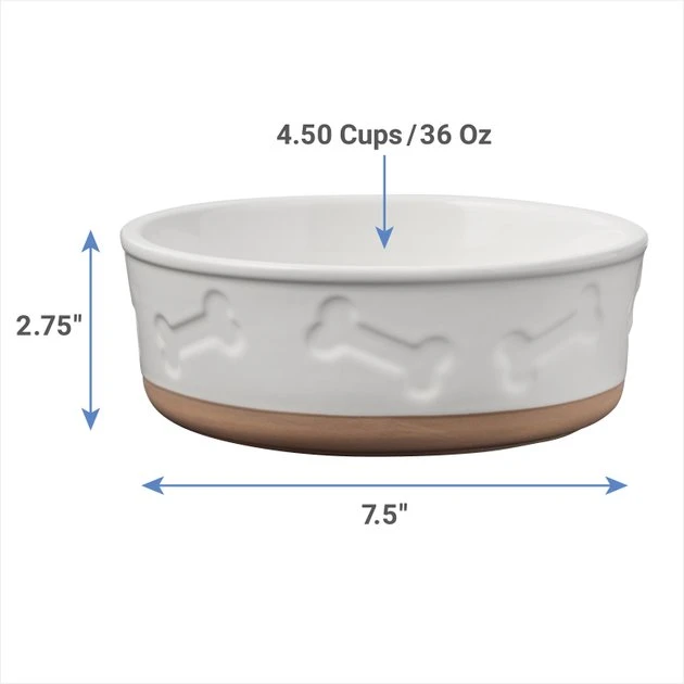Frisco Bones Non-skid Ceramic Dog & Cat Bowl 4 Frisco Bones Non-skid Ceramic Dog & Cat Bowl - Image 2