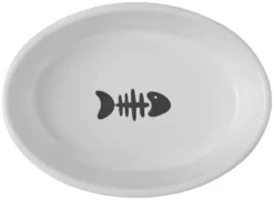 Frisco Oval Meow Non-skid Ceramic Cat Bowl with Wood Base, 1 Cup 12 Frisco Oval Meow Non-skid Ceramic Cat Bowl with Wood Base, 1 Cup -FRISCO Sales 256080 PT4. SY630 V1615311695