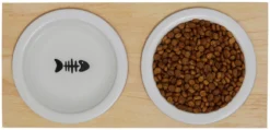Frisco Double Elevated Cat Bowl with Wood Stand, 0.62 Cup -FRISCO Sales 256082 PT5. SY630 V1615313218
