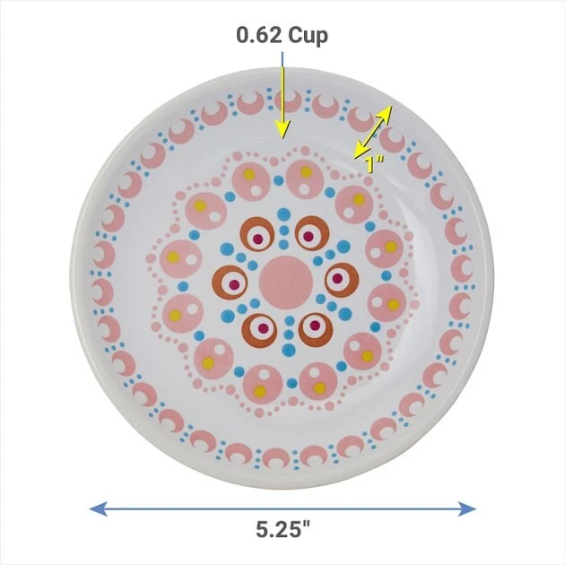 Frisco Kaleidoscope Pattern Non-skid Ceramic Cat Dish, Pink, 0.62 Cup 5 Frisco Kaleidoscope Pattern Non-skid Ceramic Cat Dish, Pink, 0.62 Cup - Image 3