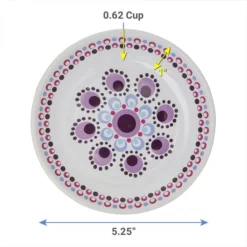 Frisco Kaleidoscope Pattern Non-skid Ceramic Cat Dish, Purple, 0.62 Cup -FRISCO Sales 256088 PT1. SY630 V1616168811