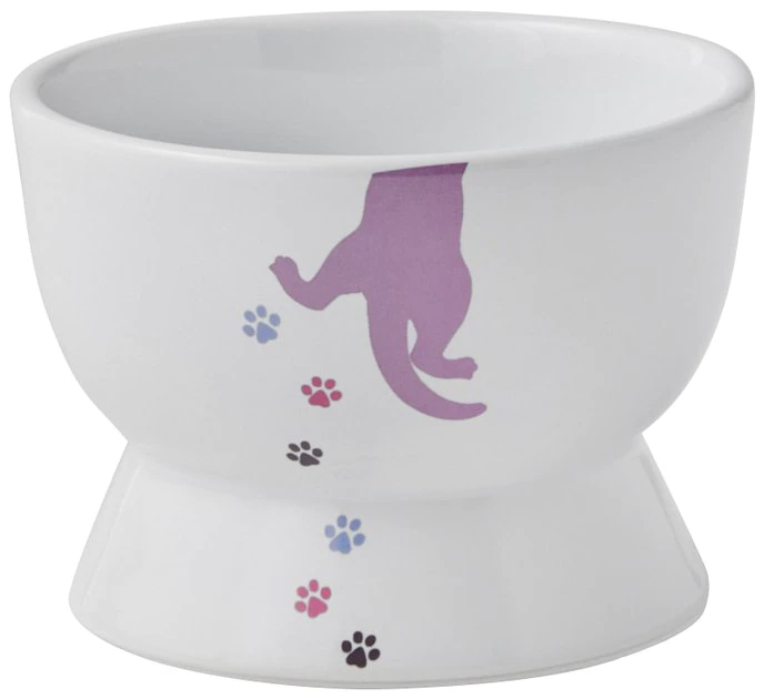 Frisco Cat Print Non-skid Elevated Ceramic Cat Bowl, Short, 1.0 Cup 3 Frisco Cat Print Non-skid Elevated Ceramic Cat Bowl, Short, 1.0 Cup