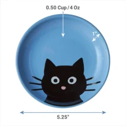 Frisco Cat Face Non-skid Ceramic Cat Dish, Blue, 0.50 Cup -FRISCO Sales 256101 PT1. SY630 V1616697495