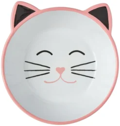 Frisco Cat Face Non-skid Ceramic Cat Bowl, Pink, 1.12 Cups