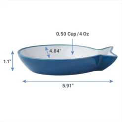 Frisco Fish Shaped Non-skid Ceramic Cat Dish, 0.62 Cups -FRISCO Sales 256109 PT2. SY630 V1616697170