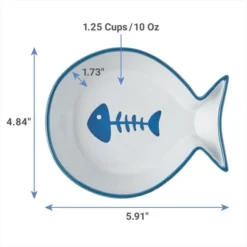 Frisco Fish Shaped Non-skid Ceramic Cat Bowl, 1.37 Cups 10 Frisco Fish Shaped Non-skid Ceramic Cat Bowl, 1.37 Cups -FRISCO Sales 256111 PT1. SY630 V1616697558