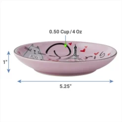 Frisco Paris Non-skid Ceramic Cat Dish, 0.62 Cup -FRISCO Sales 256115 PT3. SY630 V1618494747