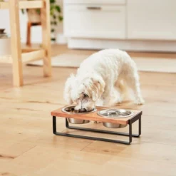 Frisco Wooden Bars Dog & Cat Double Bowl Diner 11 Frisco Wooden Bars Dog & Cat Double Bowl Diner -FRISCO Sales 257142 PT3. SY630 V1615987305