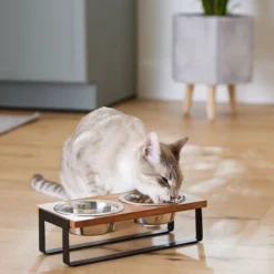 Frisco Wooden Bars Dog & Cat Double Bowl Diner 13 Frisco Wooden Bars Dog & Cat Double Bowl Diner -FRISCO Sales 257142 PT5. SY630 V1615989127