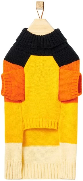 Frisco Colorblock Sequin Pumpkin Dog & Cat Sweater 6 Frisco Colorblock Sequin Pumpkin Dog & Cat Sweater - Image 4