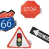 Frisco Road Trip Traffic Signs Plush Squeaky Dog Toy, 4 count -FRISCO Sales 262016 MAIN. SY630 V1618598249