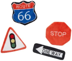 Frisco Road Trip Traffic Signs Plush Cat Toy with Catnip, 4 count