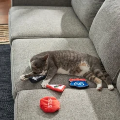 Frisco Road Trip Traffic Signs Plush Cat Toy with Catnip, 4 count -FRISCO Sales 262024 PT3. SY630 V1618598335