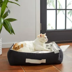 Frisco Indoor/Outdoor Modern Cuddler Bolster Cat & Dog Bed -FRISCO Sales 262145 PT5. SY630 V1619807862