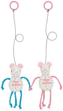 Frisco Birthday Bouncy Mouse Cat Toy, 2 count