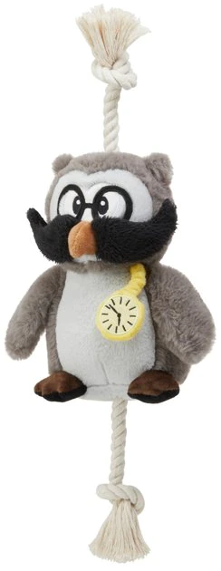 Frisco Magic Owl Plush with Rope Squeaky Dog Toy