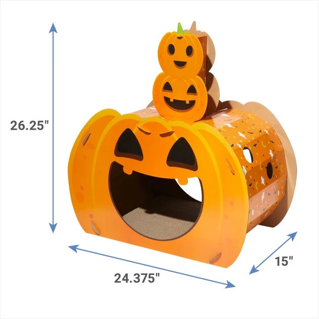 Frisco Halloween Jack-o-Lantern Cardboard Cat House 4 Frisco Halloween Jack-o-Lantern Cardboard Cat House - Image 2
