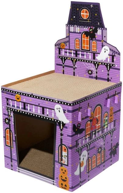 Frisco Halloween Mansion Cardboard Cat House, 2-Story 3 Frisco Halloween Mansion Cardboard Cat House, 2-Story