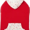 Frisco Floral Accent Dog & Cat Hoodie, Red -FRISCO Sales 268042 MAIN. SY630 V1637717839