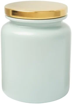 Frisco Modern Gold Rim Ceramic Treat Jar, 5 Cups
