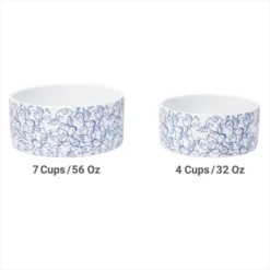 Frisco Blue Garden Non-skid Ceramic Dog Bowl -FRISCO Sales 270197 PT5. SY630 V1620913360