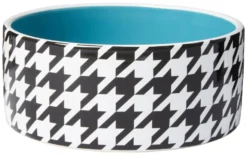 Frisco Houndstooth Non-skid Ceramic Dog Bowl