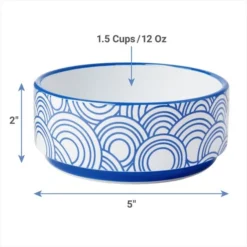 Frisco Blue Oriental Non-skid Ceramic Dog & Cat Bowl -FRISCO Sales 270203 PT1. SY630 V1620913519