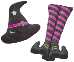 Frisco Halloween Witch Hat & Legs Plush Cat Toy with Catnip, 2 count