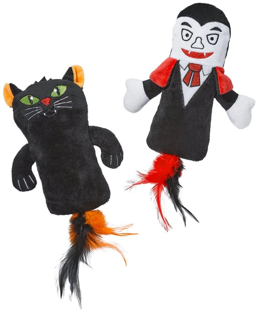 Frisco Vampire & Black Cat Plush Kicker Cat Toy with Catnip, 2 count 3 Frisco Vampire & Black Cat Plush Kicker Cat Toy with Catnip, 2 count
