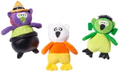 Frisco Halloween Owls Plush Cat Toy with Catnip, 3 count