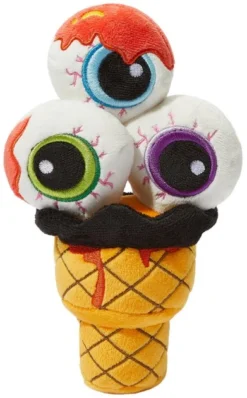Frisco Halloween Eyeball Ice Cream Plush Squeaky Dog Toy