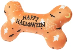 Frisco Halloween All the Ghouls Love Me Bone Reversible Plush Squeaky Dog Toy
