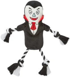 Frisco Vampire Plush with Rope Squeaky Dog Toy