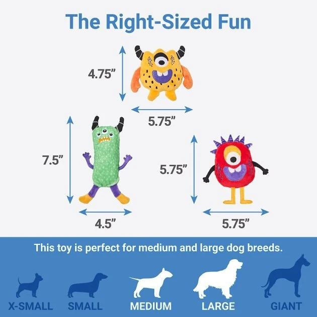 Frisco Monsters Under the Bed Hide & Seek Puzzle Plush Squeaky Dog Toy 5 Frisco Monsters Under the Bed Hide & Seek Puzzle Plush Squeaky Dog Toy - Image 3