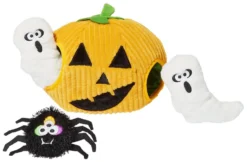 Frisco Halloween Jack-o-Lantern Hide & Seek Puzzle Plush Squeaky Dog Toy