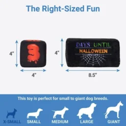 Frisco Halloween 30 Days of Halloween Countdown Blocks Plush Squeaky Dog Toy, 3 count -FRISCO Sales 270494 PT1. SY630 V1626284172