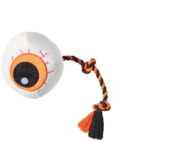 Frisco Halloween Spooky Eyeball Plush with Rope Squeaky Dog Toy